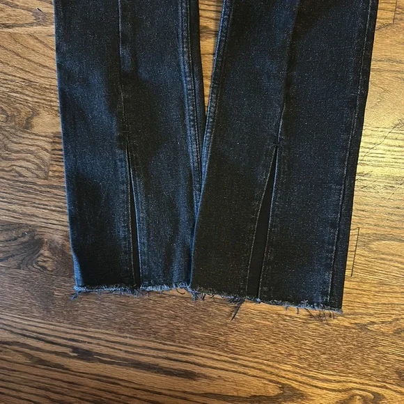 Abercrombie & Fitch skinny high rise split leg black denim jeans - NEW W TAGS - Picture 2 of 5